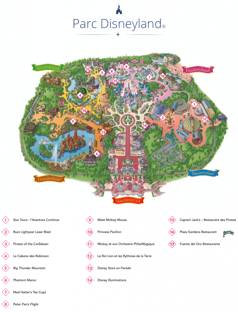Carte papier parc disneyland