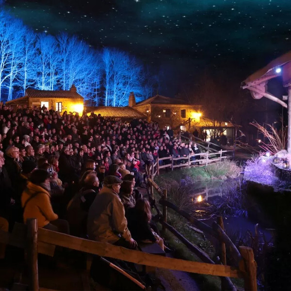 scène plein lors d'un spectacle pendant noël au Puy Du Fou